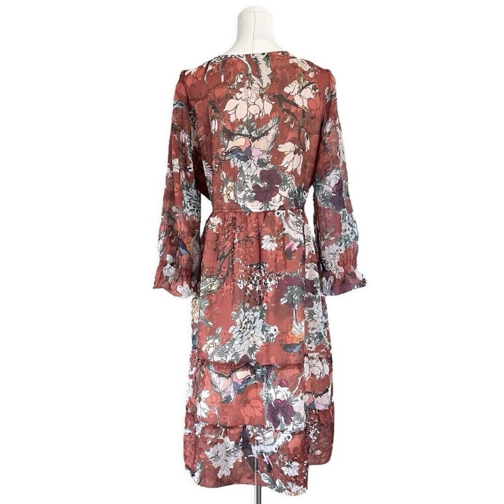 Hemant & Nandita Anthropologie Floral Sheer Midi … - image 2
